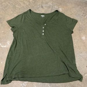 Short Sleeve Button Detail Top